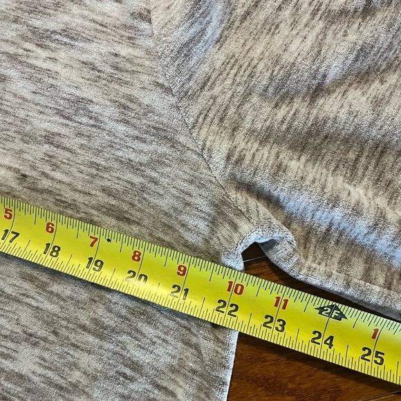 J. Jill Tunic Bell-Sleeve Boat Neck Velour Marled Brown Side Slit Pullover Large - Picture 9 of 10